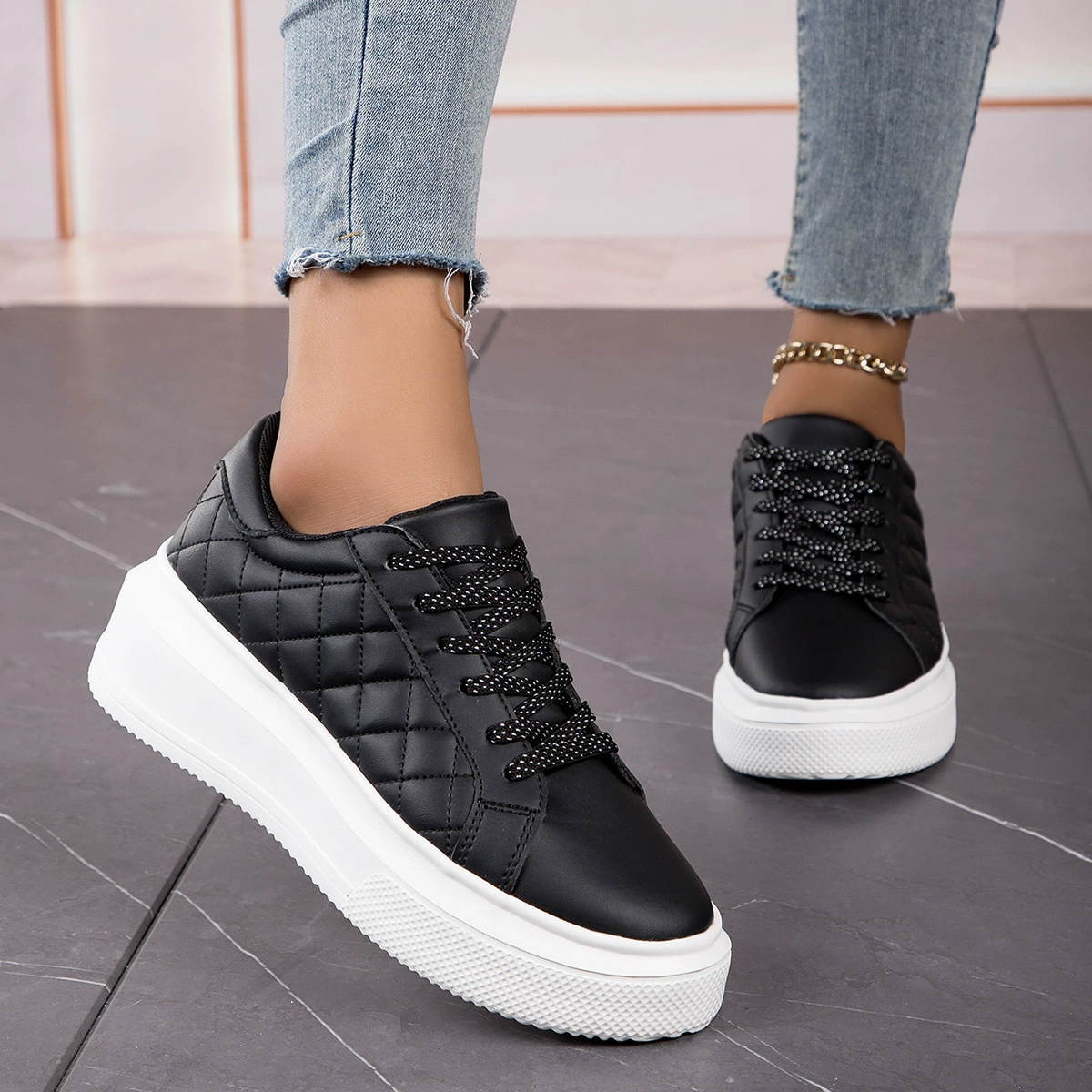 2025 новые женские универсальные легкие дышащие студенческие кроссовки на толстой подошве с мягкой подошвой, белые модные спортивные кроссовки