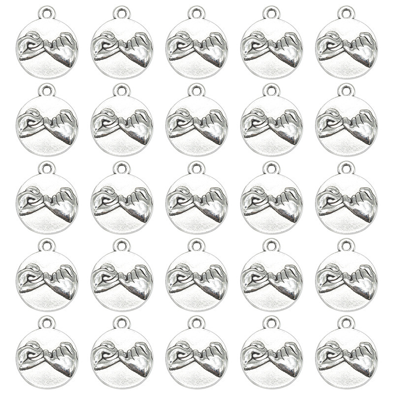 Double Sided Pinkies Promise Pendant DIY Vintage Alloy Jewelry Accessories Amazon Hot Pendant