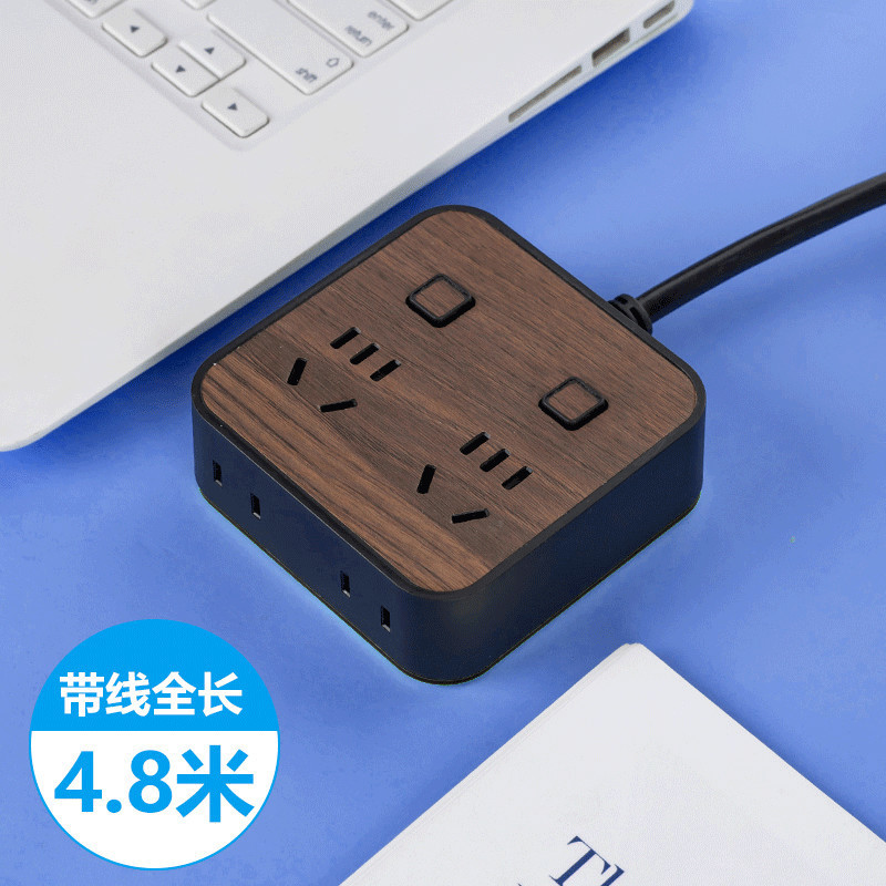 14홀 서브 컨트롤이 있는 나뭇결 소켓 - 전체 길이 4.8m