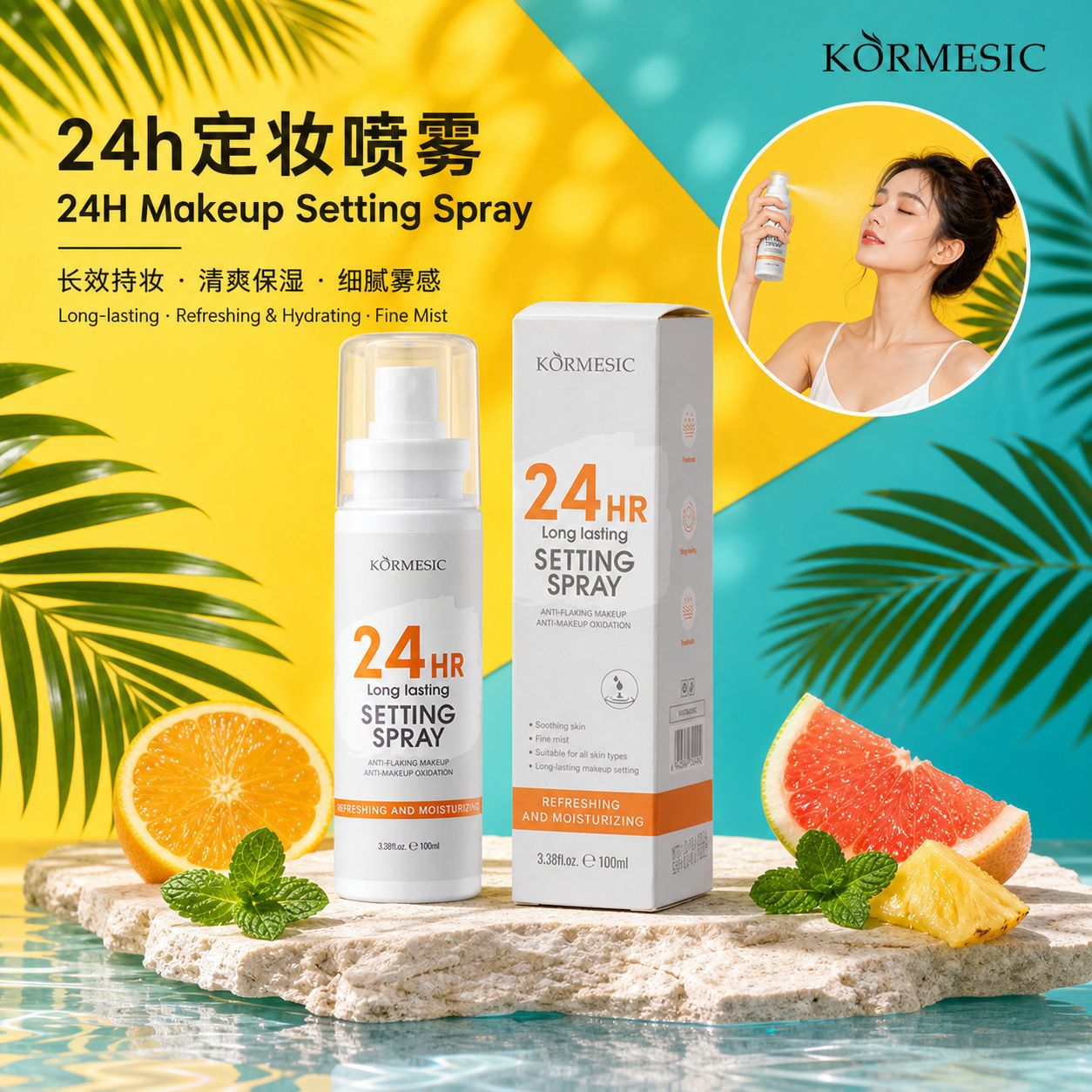 Kormesic24h full English fixed makeup spray setting spray hydraulic…