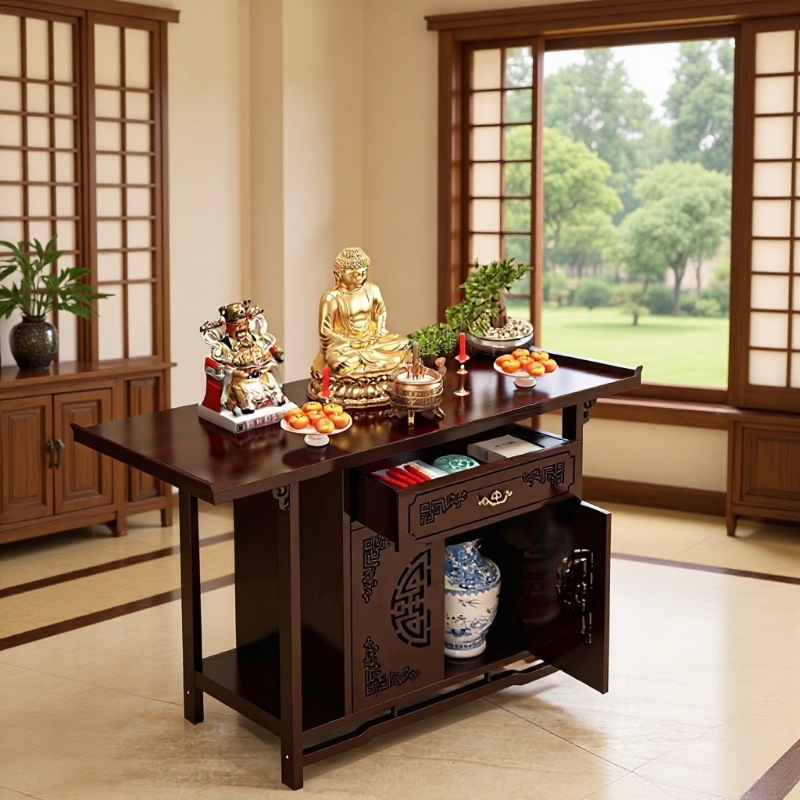 New Chinese-Style Altar Table, Eight Immortals Table, Strip Case, Shrine, Incense Table, Buddhist Altar, Household Incense Table, Case, Buddhist Niche Cabinet, Shrine