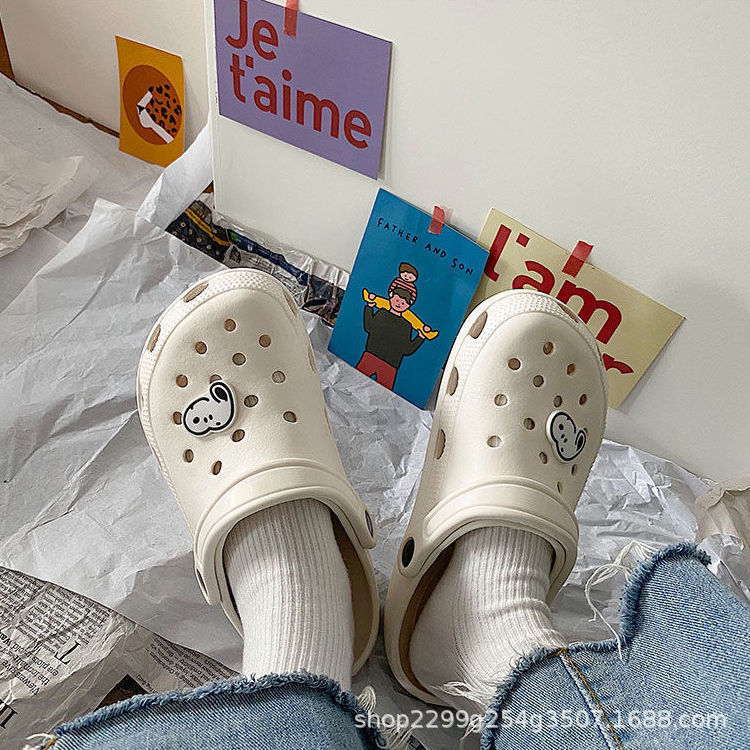 Nurse Hole Shoes Women's Ins Trendy Summer Outer Wear Non-slip Thick Bottom Beach Breathable Soft Bottom Cute Cartoon Sandals