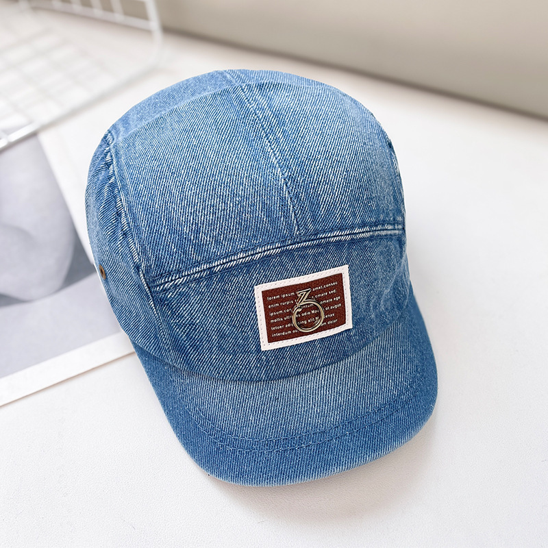 Gorra de béisbol de mezclilla lavada retro para niños, sombrero de hip-hop de ala corta de todo fósforo japonés, diseño de nicho, gorra de visera para hombres