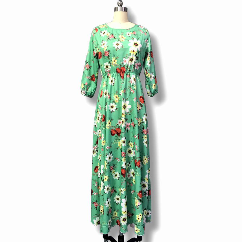 2025 New Cross-Border Supply European And American Women's Clothing Chiffon Printed Long Skirt Bohemian Vacation Style_ecoleips.com