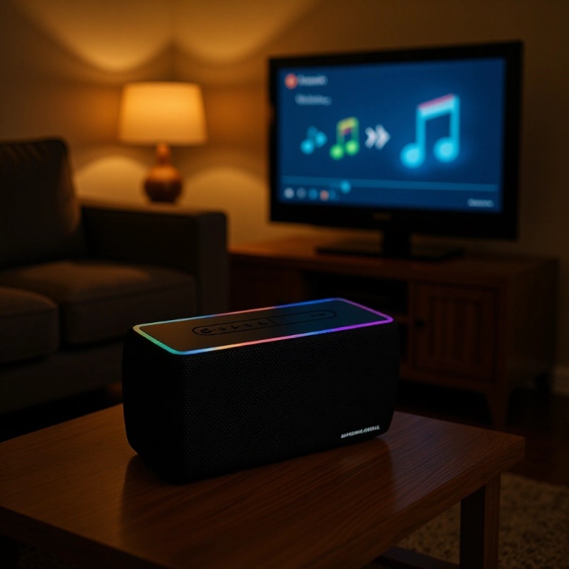 Altavoz Bluetooth de tela de alta gama AKD-W3, producto superventas transfronterizo, con graves potentes, altavoz para computadora de escritorio con luces RGB sensibles a la luz.