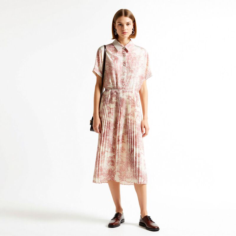 CD Same Style New Ink Print Waist Shirt dress Summer Dress French Elegant Celebrity Ruffled Long Dress CD Same Style New Ink Print Waist Shirt dress Summer Dress French Elegant Celebrity Ruffled Long Dress