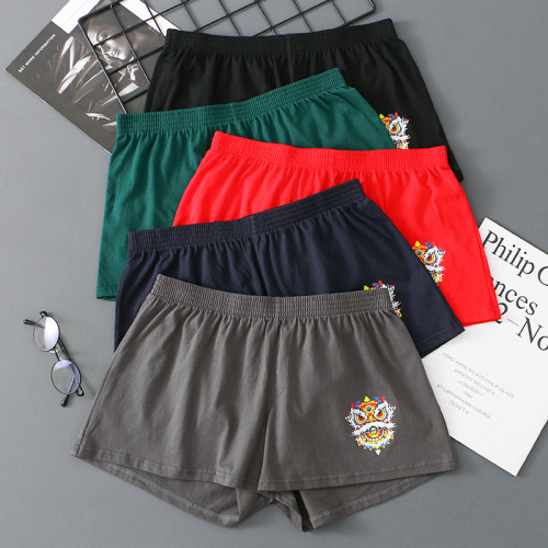 New Awakening Lion men's loose version pure cotton Arrow pants summer underwear lion breathable large size boxer shorts