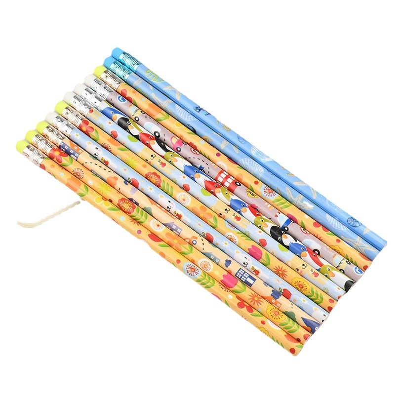Undersea Animal Pencil Case for Children with Cartoon Design and Eraser Head, Hb Eraser Pencil Stationery Wholesale for Primary School Students