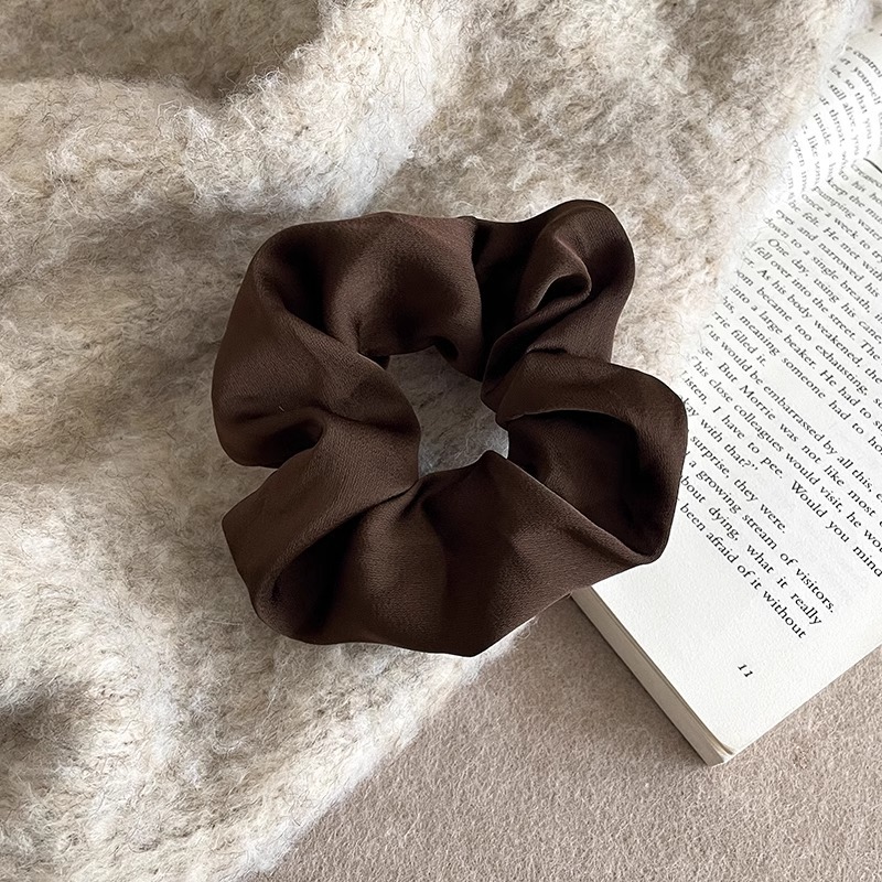 Banda de pelo de intestino grueso de alta calidad de satén de alta calidad banda de cabeza grande simple terciopelo elegante estilo coreano diadema tocado femenino flor cuerda de pelo