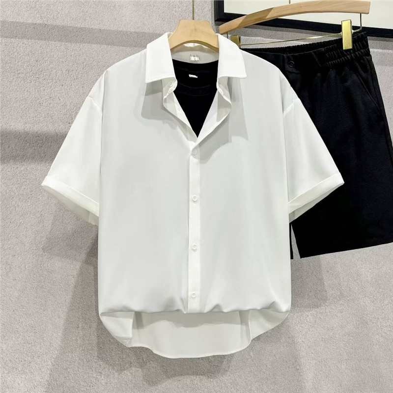 Ins ветер премиум-класса чувство прилива бренд красивый повседневная рубашка мужская летняя 2024 новая рубашка с короткими рукавами для мужчин