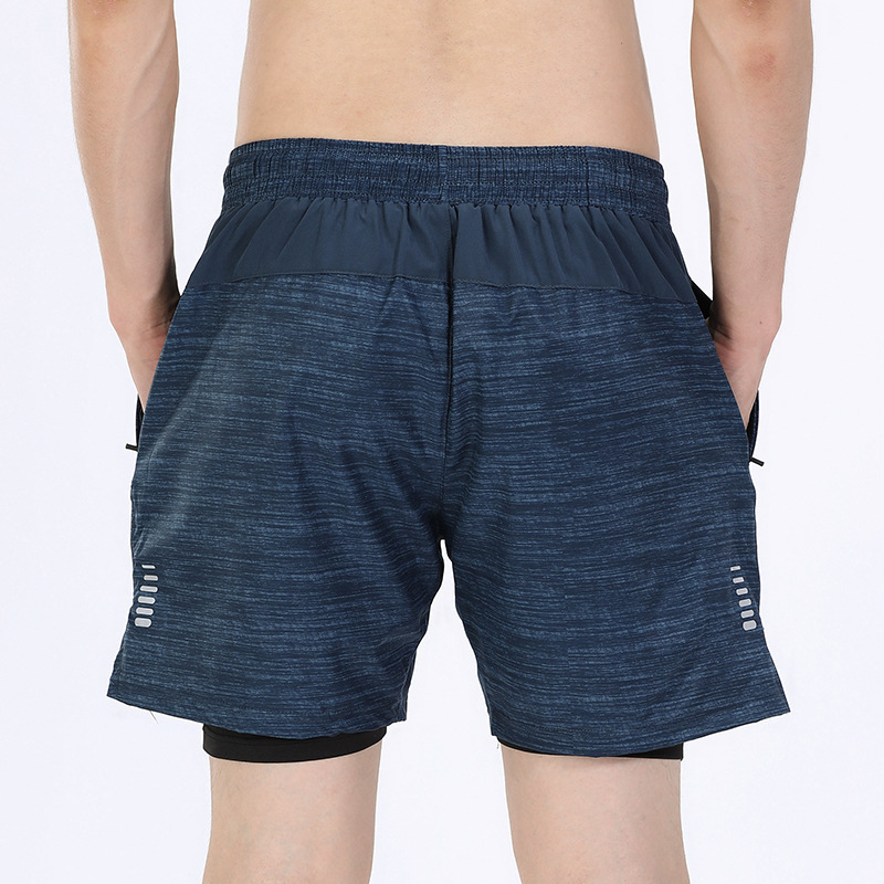 2022 nuevos pantalones cortos de fitness de dos piezas falsos de los hombres pantalones de entrenamiento de baloncesto de alta elasticidad pantalones cortos deportivos de doble capa de secado rápido