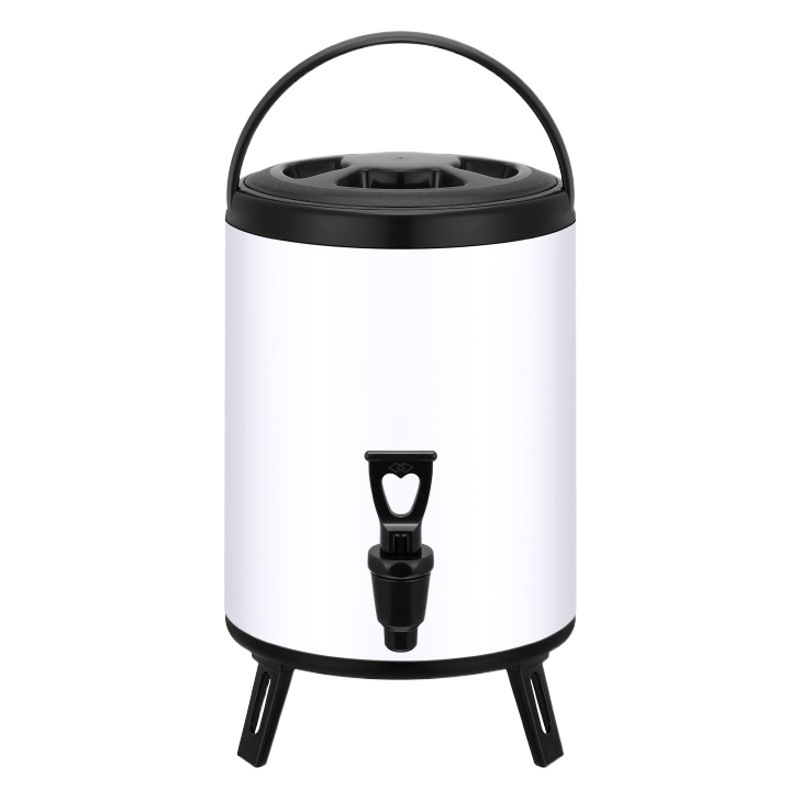 Stainless Steel Insulation Bucket Commercial Baking Paint Color Milk Tea Bucket Coffee Soymilk Bucket Milk Tea Shop Stall Special Wholesale