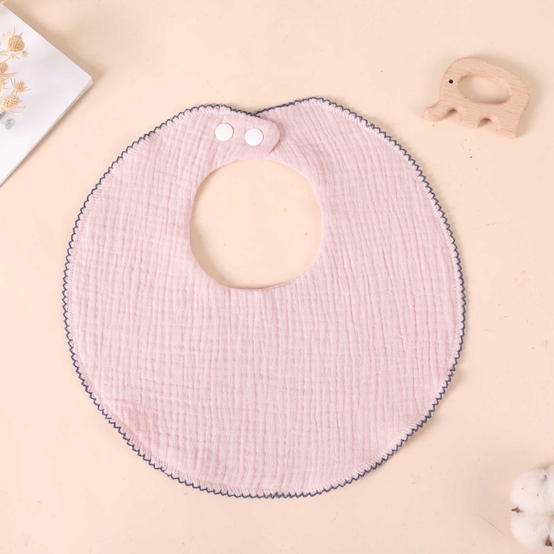 반원형 살색 분홍색 타액 수건 5겹으로 두꺼워짐