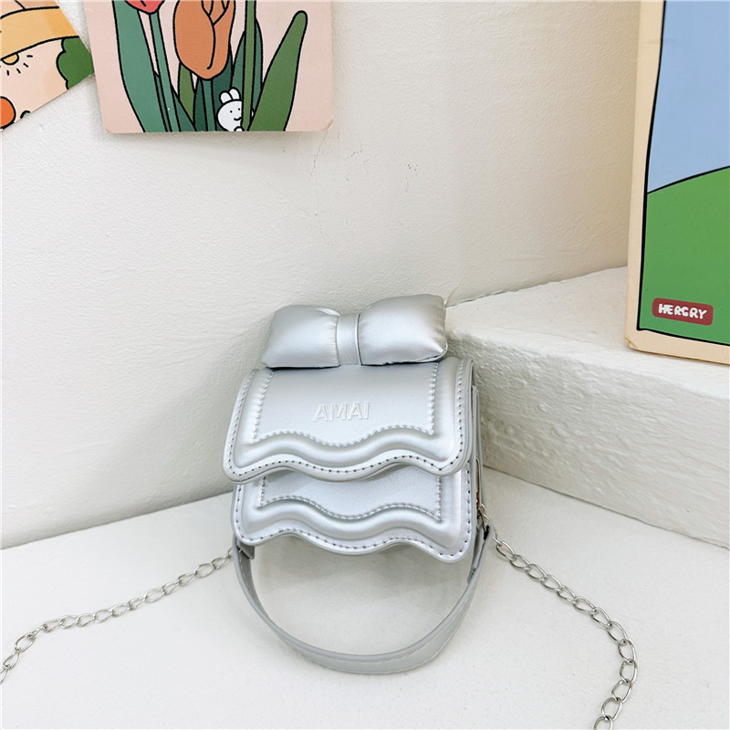 Primavera nuevo estilo coreano mini bolso de hombro de los niños pu arco cadena mensajero bolsa de hombro de las niñas bolsa padre-niño bolsa