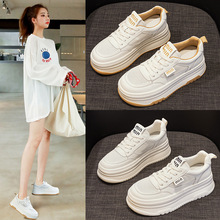 6cm真皮厚底网面小白鞋夏季新品增高透气休闲板鞋3233小尺码女鞋