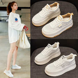 6cm厚底网面小白鞋夏季新品增高透气休闲板鞋3233小尺码女鞋