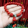 Rosary with round beads, bracelet, birthday charm suitable for men and women for beloved, ethnic accessory, cinnabar, 108 beads, wholesale, ethnic style