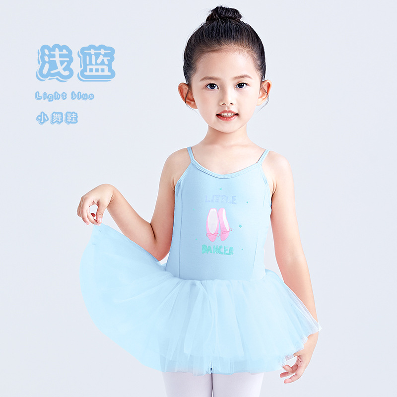 Tops para niños, tirantes para niñas, ropa de entrenamiento de ballet, falda de gasa, ropa de actuación, ropa de actuación para niños