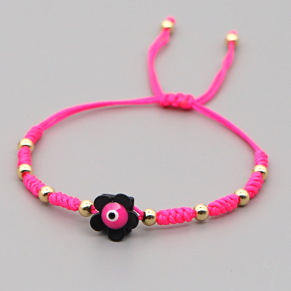 3g Weight No Inlaid Inlay Material Bracelets Classification rope Chain Material Cord In Chain Chain Type Anniversary, Business, Travel Occasion Alloy Material Geometric Pattern Women'S Gender Fashion Style Beaded, Handmade Craft Simple Fashion Zinc Alloy Enamel Daisy Flower Bracelet 11