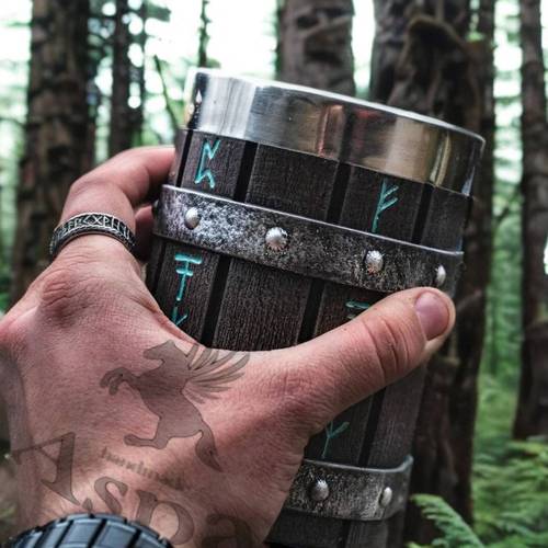Cross-border hot selling wooden barrel beer mug personalized bamboo chip wooden barrel mug large capacity bar mug