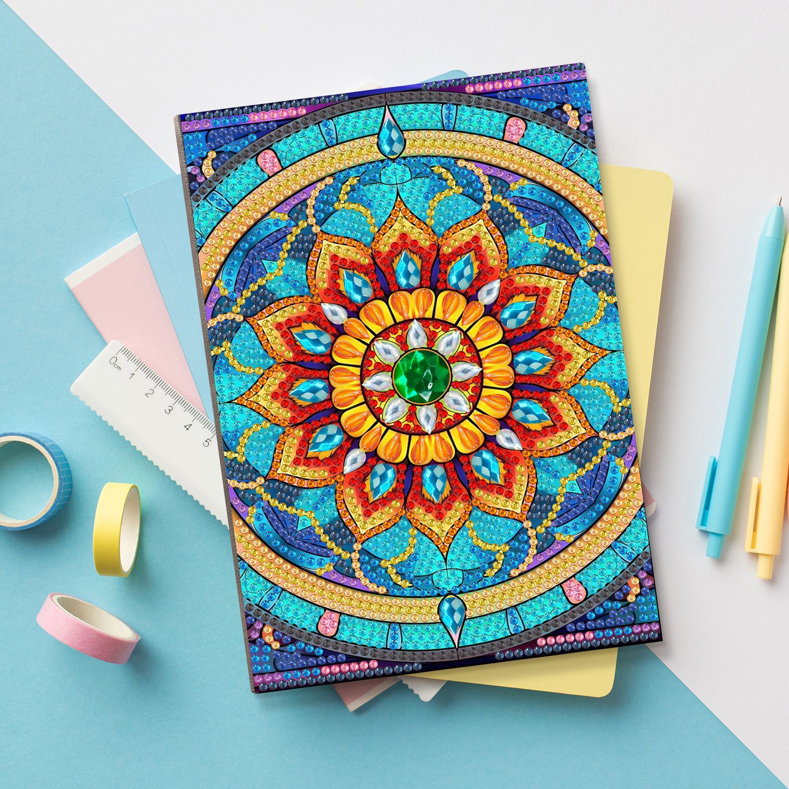 Pintura de diamantes Periférico Diamante Diamante Taladro Parche de diamantes Bordado A5 Cuaderno Dialígrafo de pintura de diamantes Distribución al por mayor