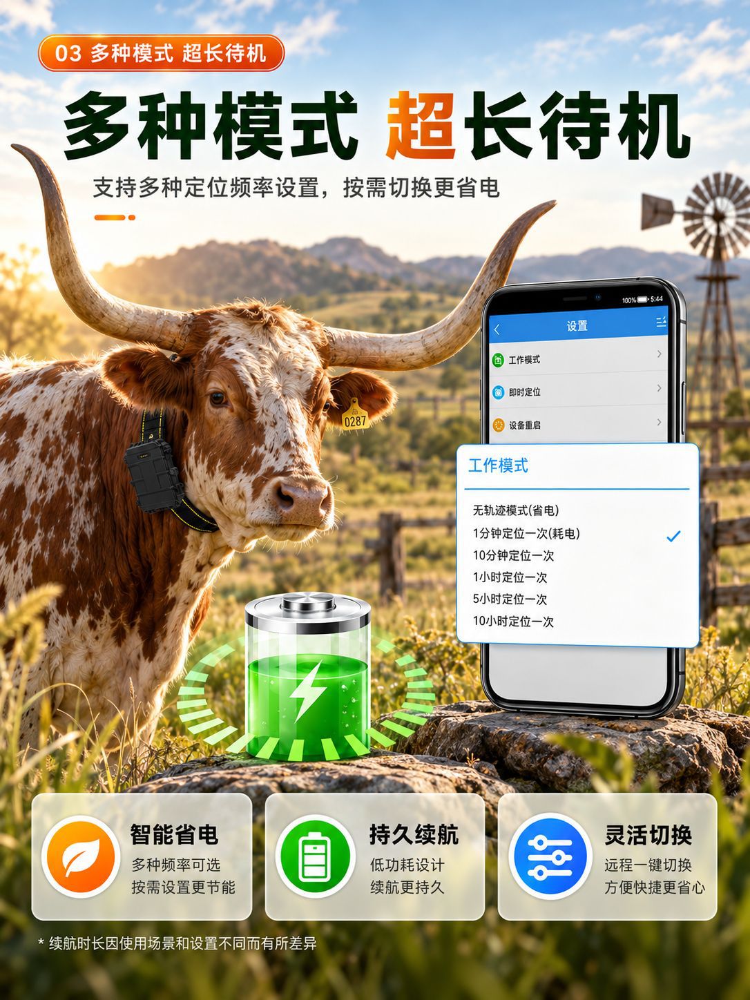 5G cattle and sheep tracker, BeiDou satellite GPS, solar-powered, high-precision positioning, waterproof, for remote monitoring and tracking of livestock