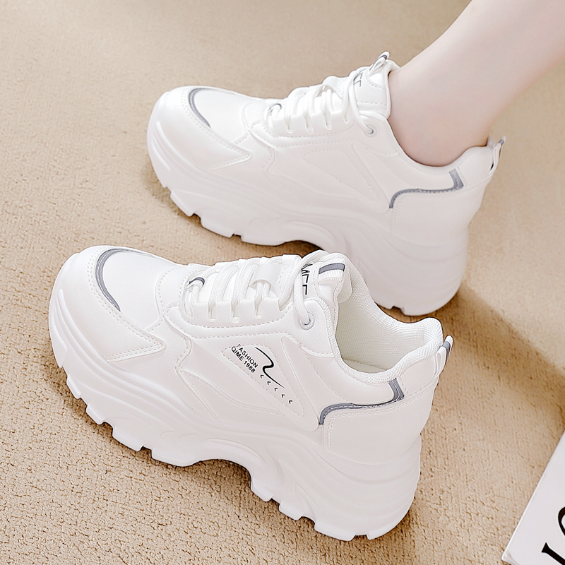 Jordan Women's Shoes, Dad Shoes, New Autumn Model, Thick-Soled, Breathable, Height-Increasing, Casual Sports White Sneakers for Women