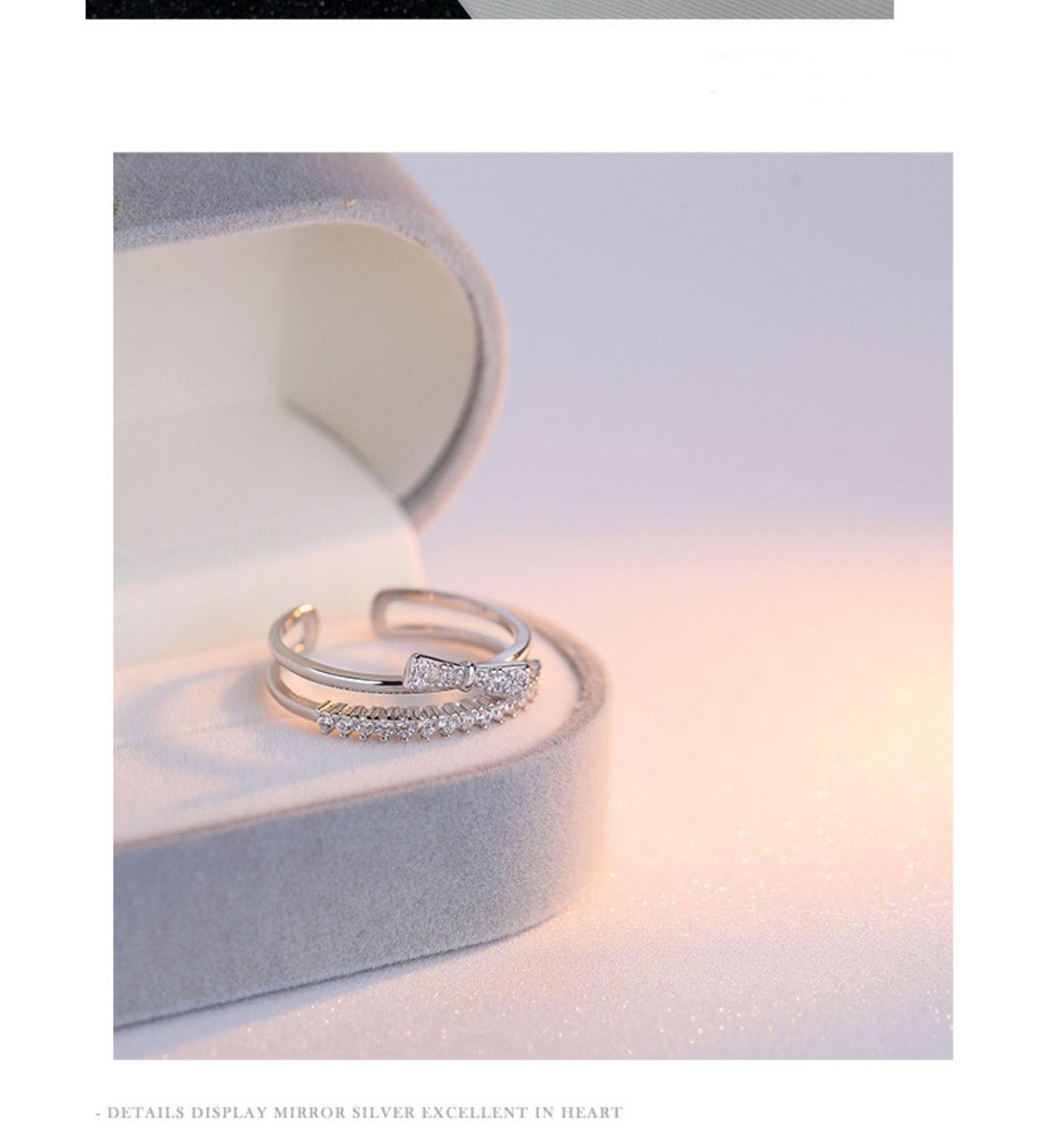 Anello doppio a fiocco per donna stile minimalista moderno_voghion.com