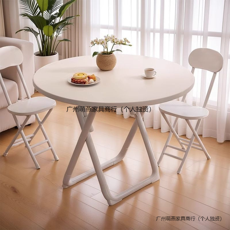 Folding Table Dining Table for Home Small Apartment Dining Square Table Balcony Round Table Portable Dining Table Simple Table and Chair Set