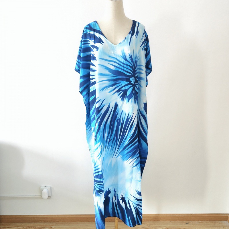 2022 nueva Europa y América blusa de playa impreso traje vacaciones vestido bikini camisa protección solar 5D196