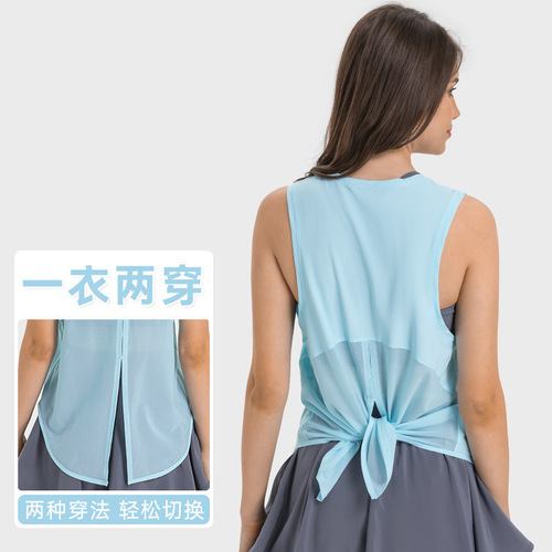 Spring and summer new yoga vest T-shirt for women fitness sports sleeveless blouse quick-drying breathable loose yoga top