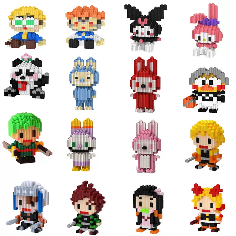 兼容乐高小颗粒拼插积木儿童益智玩具卡通小公仔摆件礼品跨境热销