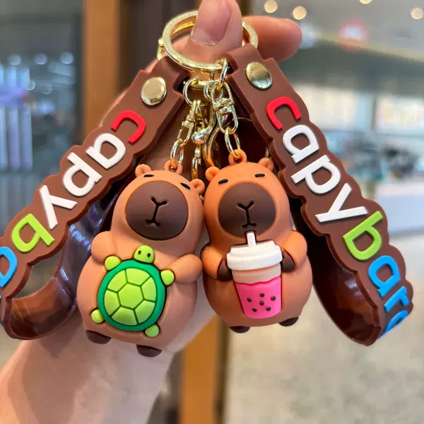 50 Capibalafo Water Guinea Pig Large Doll Keychain Pendant Capybara King Couple Keychain Ring Hanging