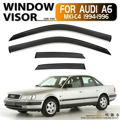 Suitable for Imported Short Shaft Audi A6 Sedan Rain Shield Audi A6 Swb Window Visor (Rain shield) - standard-packaging-without-logo-audi-a6-sedan-mk1-c4-1994-1996-no-bright-strips-rain-shield-corner-protector-packaging