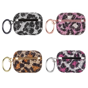 Applicable to Airpods1/2 generation universal three-generation leopard Diamond Bluetooth headset cover four-generation electroplating rhinestone headset shell