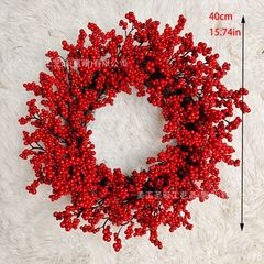 アマゾンの新しいクリスマスの赤い果実の花輪冬青ベリーの花輪クリスマスの装飾の置物の赤い泡