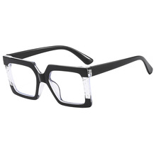 2023新款韩版个性方框眼镜框 潮流女士大框防蓝光平光镜 网红眼镜