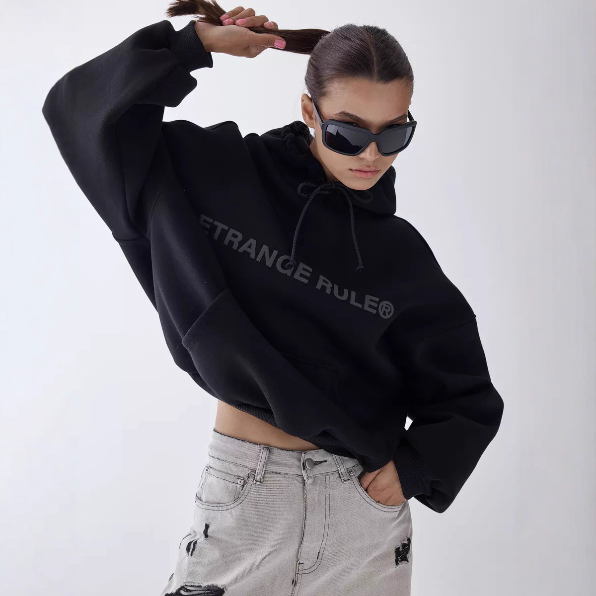 Trendy Street Style Bf Brand Thick Hooded Sweatshirt for Autumn and Winter 2025, Loose and Slimming Popular Top