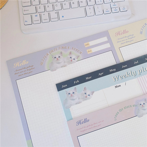 Cat Story Notebook English Diary Cartoon Copy Paper Student Exam Children's Scratch Paper Original Design