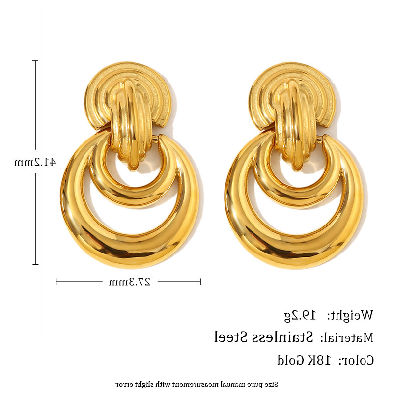 더블링 스플라이스 이어링-골드