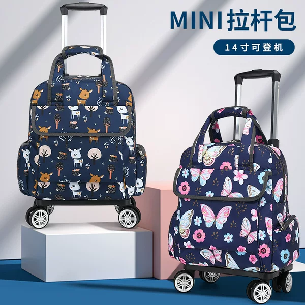 Universal wheel pull rod handbag lightweight folding pull rod bag short travel waterproof pull rod bag boarding small bag wholesale