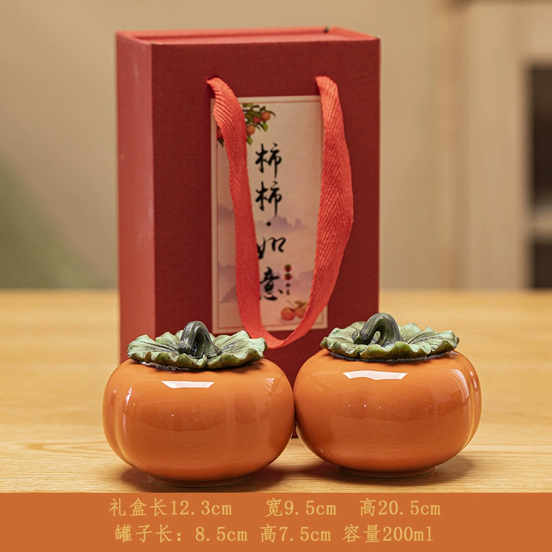 Малый универсальный Ruyi керамика, имитация кода, керамическая банка для чая «Хурма», тибетская банка для сахара
