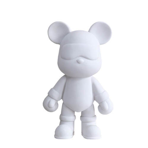 Cool bear white embryo wholesale fluid live broadcast room same resin cool white embryo piggy bank diy mini bear