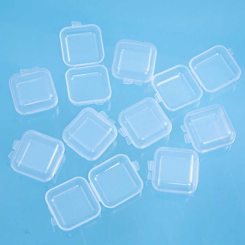 防尘透明盒小方盒塑料包装盒五金配件饰品渔具收纳耳塞盒pp小胶盒