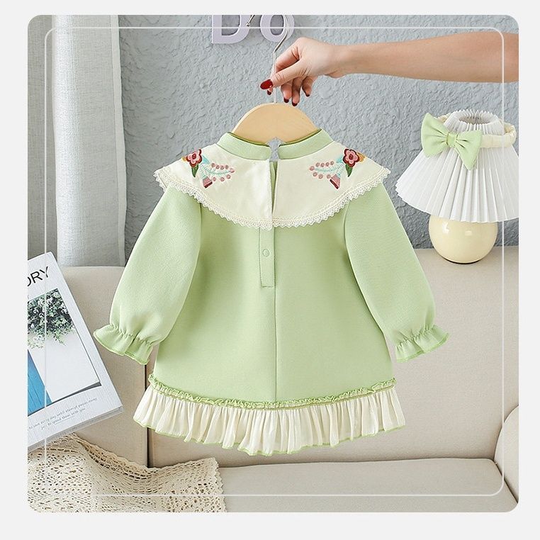 Bebé bebé primavera y otoño vestido de estilo occidental ropa de niña vestido de princesa de primavera para niña 0 1 2 años vestido