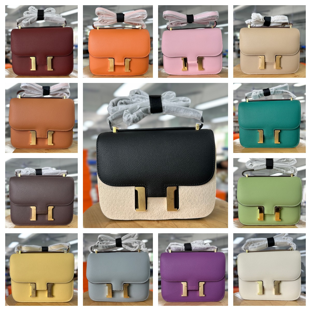 Cowhide Bag 2025 New Kangkang Bag Palm Print Crossbody Women's Bag Epsom