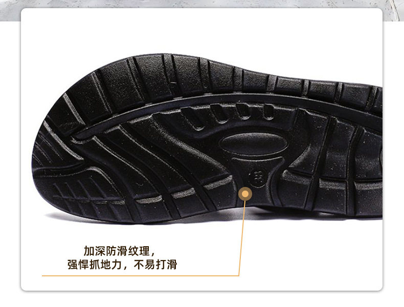 Dép sandal nam hở ngón chất liệu da PU chống trơn, quai khóa, phong cách thể thao đi biển mùa hè — Màu xanh lam, Nâu vàng, Nâu Đen, Nâu đậm chi tiết 13
