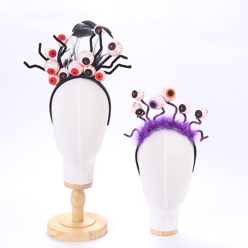Halloween Pattern Pattern Women's Hip-Hop Funny Halloween Pattern Mixing Lace Hair Band