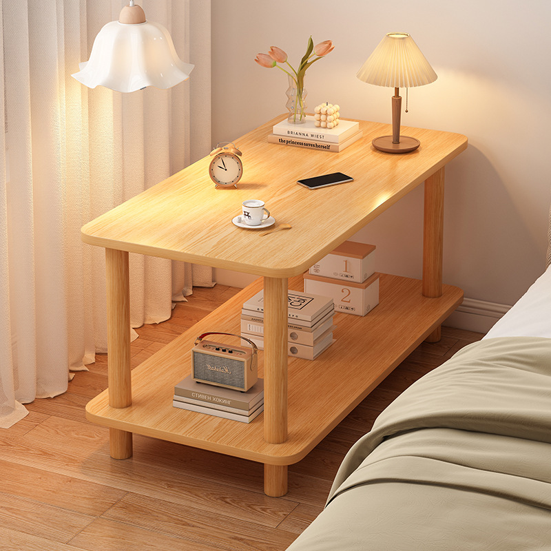 Small Table Sofa Side Table 2024 New Model Home Living Room Small Apartment Tea Table Rental House Simple Bedside Storage Shelf