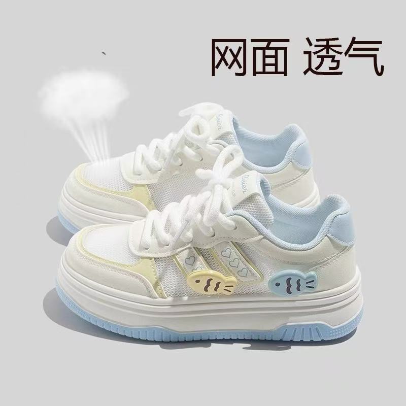 女童网鞋春夏季2025新款小白鞋运动板鞋女孩学生网面透气儿童鞋子|undefined